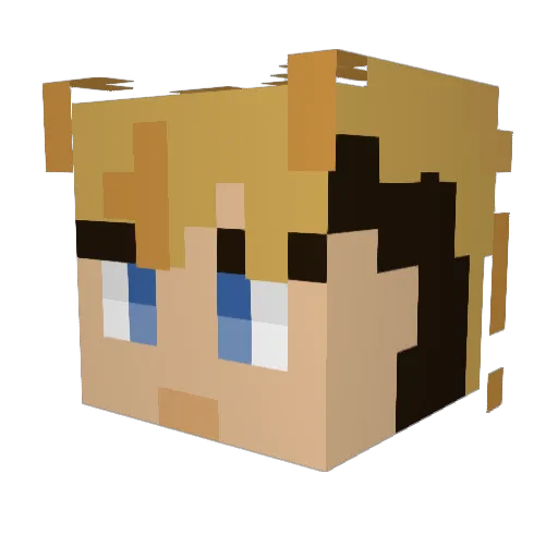 Afschieten Minecraft avatar head, 3D render
