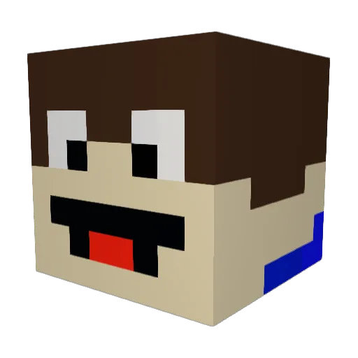 AfterlifeGrimm Minecraft avatar head, 3D render