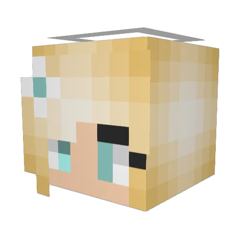 AftrGlo Minecraft avatar head, 3D render