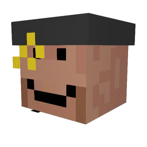 Aftrekinstructie Minecraft avatar head, 3D render