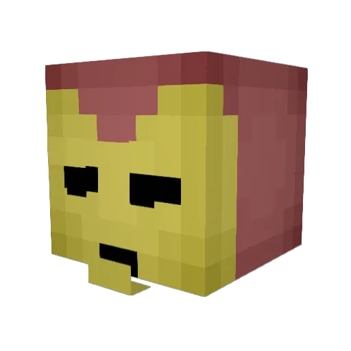 Afuntime Minecraft avatar head, 3D render