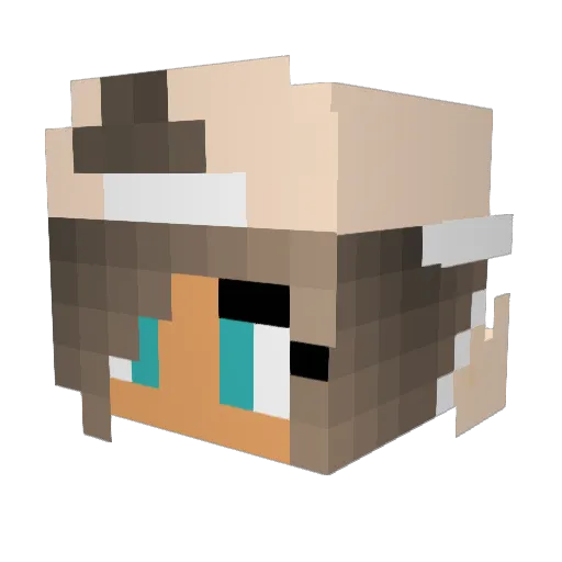Ag028 Minecraft avatar head, 3D render