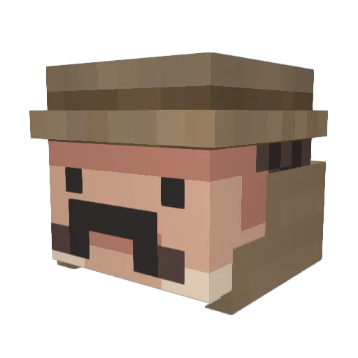 AgAte_BRUSH Minecraft avatar head, 3D render