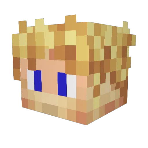 Agamalius Minecraft avatar head, 3D render