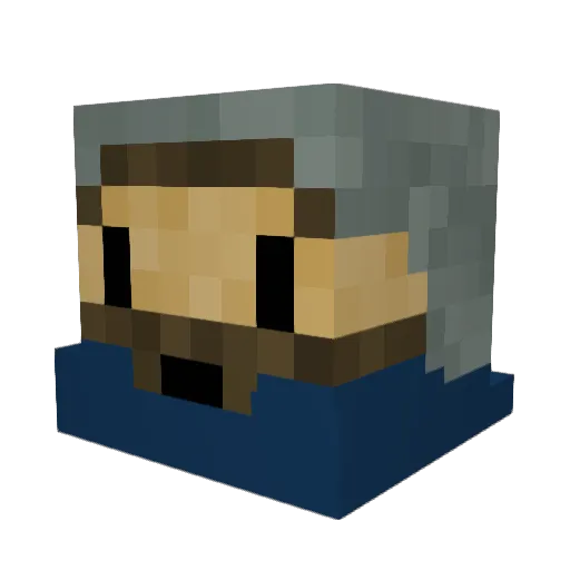 Agarthae Minecraft avatar head, 3D render