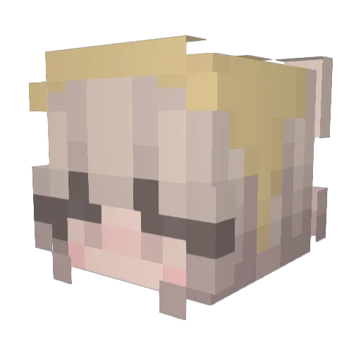 Agatinkaa Minecraft avatar head, 3D render