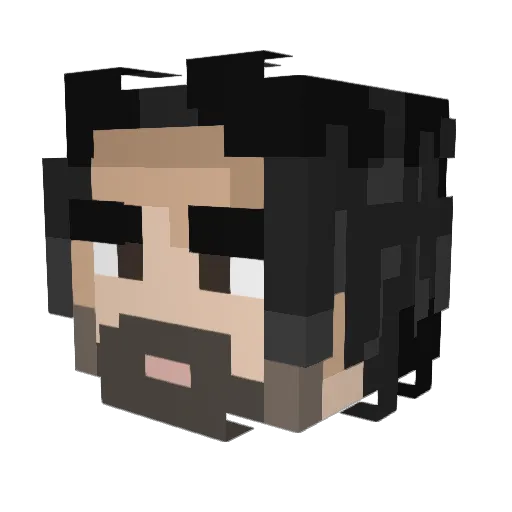 Ageeos Minecraft avatar head, 3D render