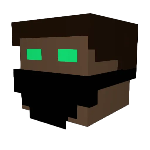 Agent007AD Minecraft avatar head, 3D render