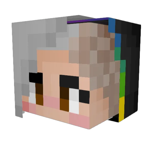 Agent00Ani Minecraft avatar head, 3D render