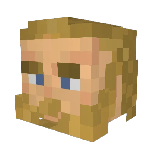 Agent2P Minecraft avatar head, 3D render