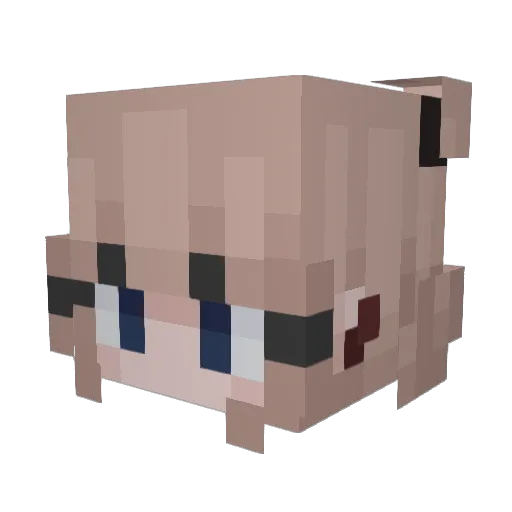AgentAlien Minecraft avatar head, 3D render