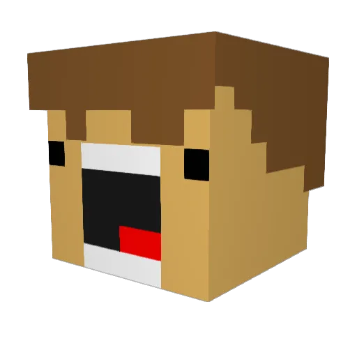 AgentBTz Minecraft avatar head, 3D render