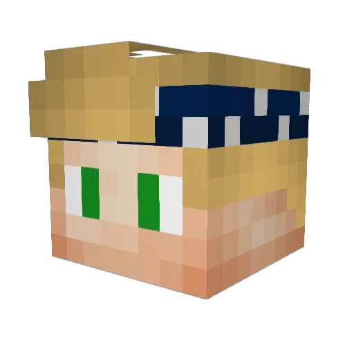AgentBlondu Minecraft avatar head, 3D render