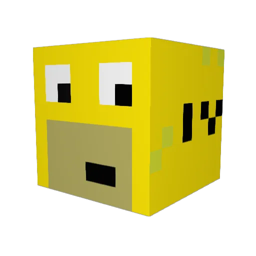 AgentCL Minecraft avatar head, 3D render