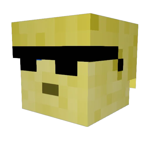 AgentCheddar Minecraft avatar head, 3D render