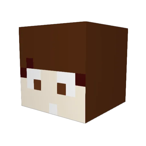 AgentCoral Minecraft avatar head, 3D render