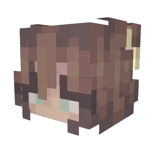 AgentGirl2008 Minecraft avatar head, 3D render