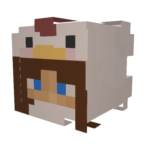 AgentGremlin8 Minecraft avatar head, 3D render