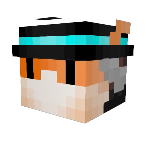 AgentK2 Minecraft avatar head, 3D render