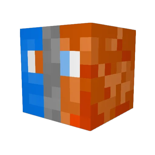 AgentOrangeOgre Minecraft avatar head, 3D render