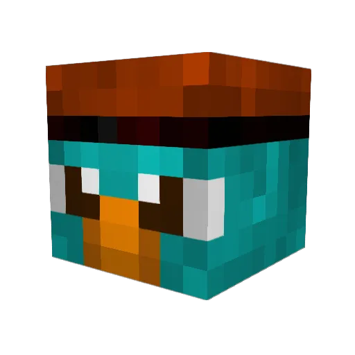 AgentPPerry Minecraft avatar head, 3D render