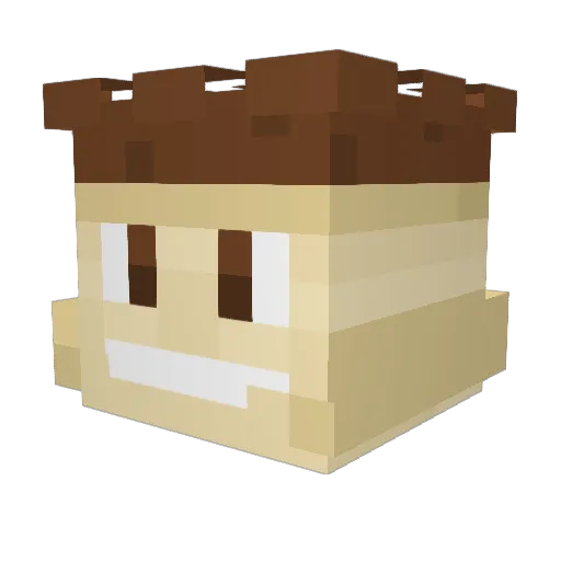 AgentTiramisu Minecraft avatar head, 3D render