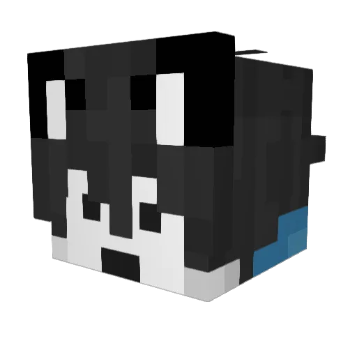 Agent_8_neko Minecraft avatar head, 3D render