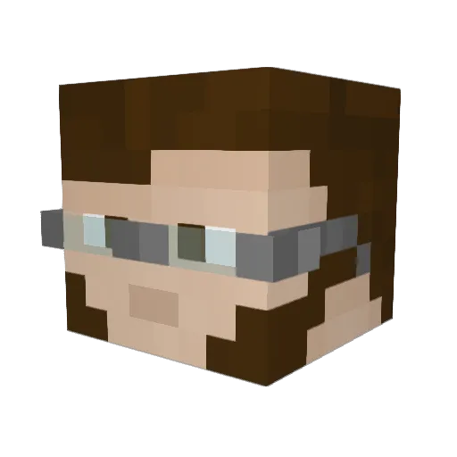 Agent_C1 Minecraft avatar head, 3D render