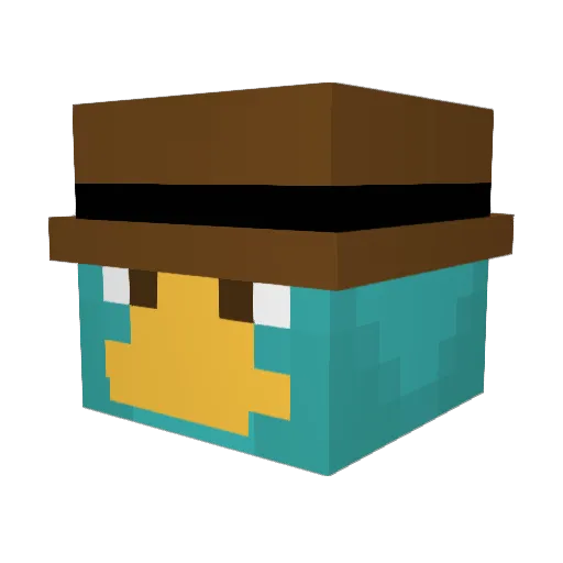Agent____P Minecraft avatar head, 3D render