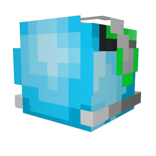 Agentblue Minecraft avatar head, 3D render