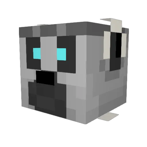 Agentlemur Minecraft avatar head, 3D render