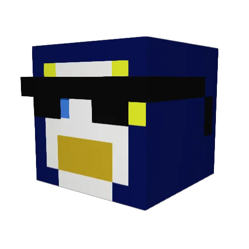 Agentpinguin Minecraft avatar head, 3D render