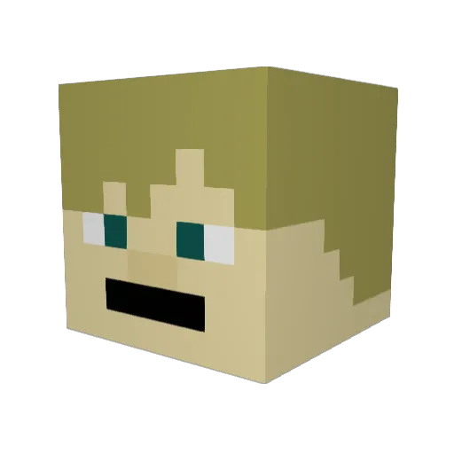 Ageratum Minecraft avatar head, 3D render