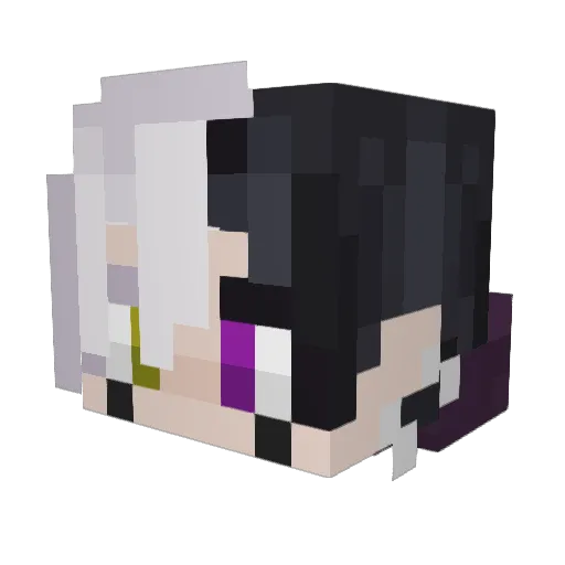Aggax Minecraft avatar head, 3D render