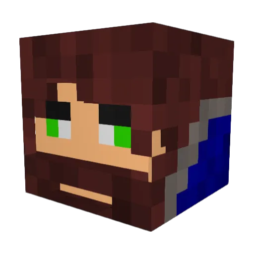Agglomera Minecraft avatar head, 3D render