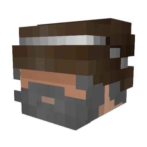 Aggris Minecraft avatar head, 3D render