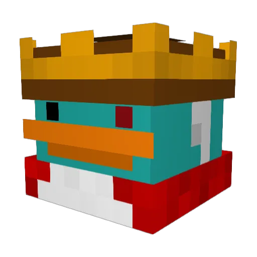 AggroTrollet Minecraft avatar head, 3D render