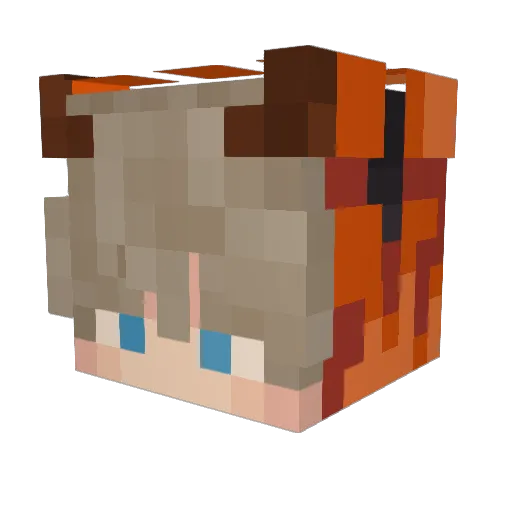Aggroar Minecraft avatar head, 3D render