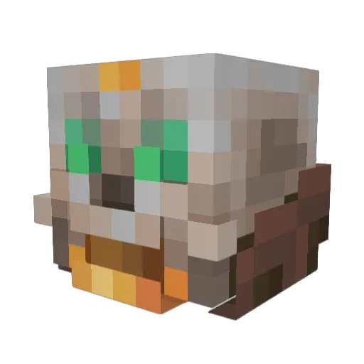 Aggrogoat Minecraft avatar head, 3D render