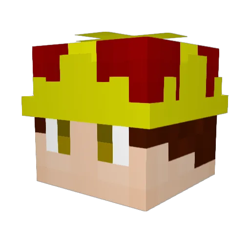 Aggrograf Minecraft avatar head, 3D render