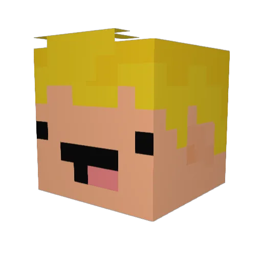 Agheroo Minecraft avatar head, 3D render