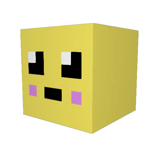 Aghk Minecraft avatar head, 3D render