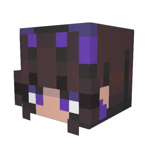 Agirlten Minecraft avatar head, 3D render