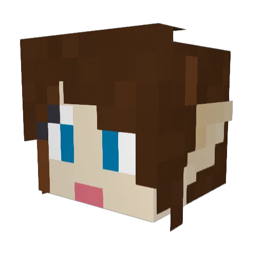 Aglaoph Minecraft avatar head, 3D render