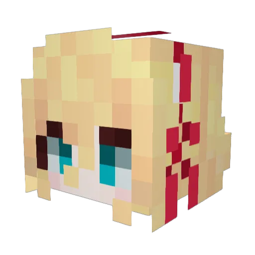 AgnesClaudel Minecraft avatar head, 3D render