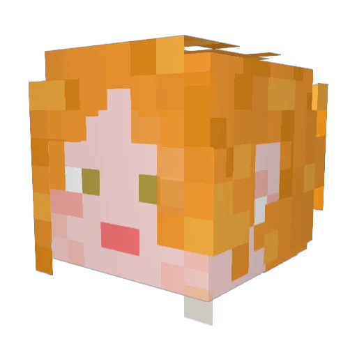 Agnesemarceline Minecraft avatar head, 3D render