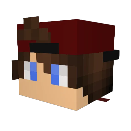Agniroc Minecraft avatar head, 3D render