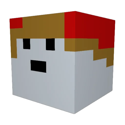 Agnono Minecraft avatar head, 3D render