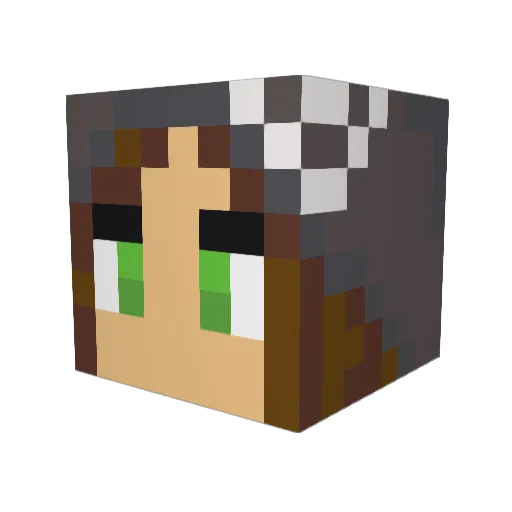 AgreeableMeka Minecraft avatar head, 3D render