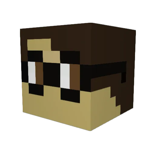 Agrelius Minecraft avatar head, 3D render